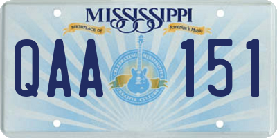MS license plate QAA151