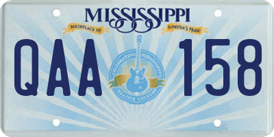 MS license plate QAA158