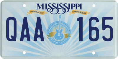 MS license plate QAA165
