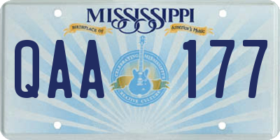 MS license plate QAA177