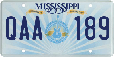 MS license plate QAA189