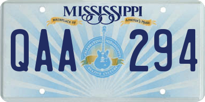 MS license plate QAA294