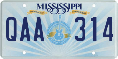MS license plate QAA314