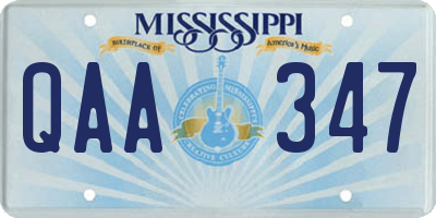 MS license plate QAA347