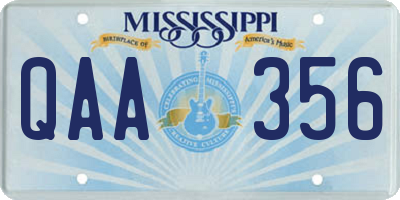 MS license plate QAA356