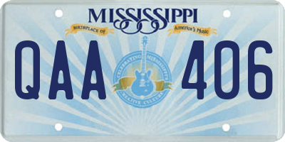 MS license plate QAA406