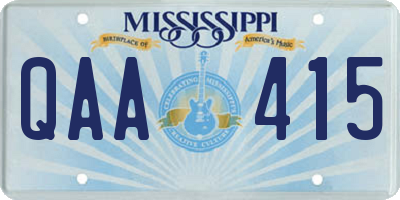 MS license plate QAA415