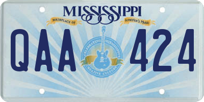 MS license plate QAA424