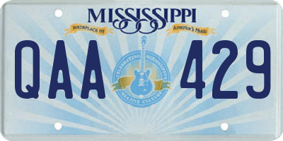 MS license plate QAA429
