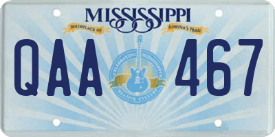 MS license plate QAA467