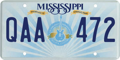 MS license plate QAA472