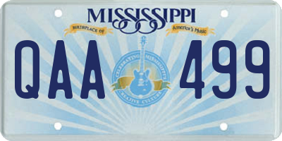 MS license plate QAA499
