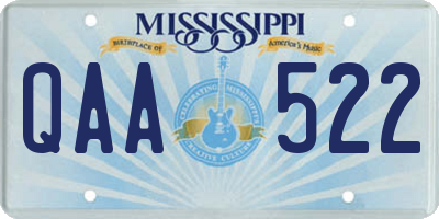 MS license plate QAA522
