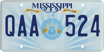 MS license plate QAA524