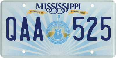 MS license plate QAA525