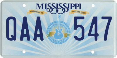 MS license plate QAA547