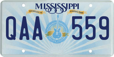 MS license plate QAA559