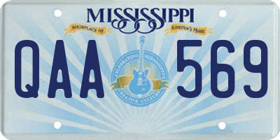 MS license plate QAA569
