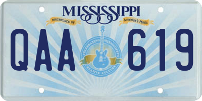 MS license plate QAA619