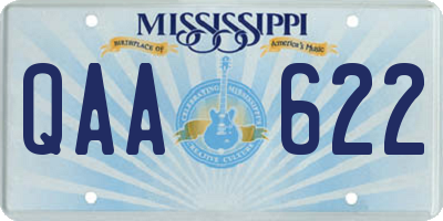 MS license plate QAA622