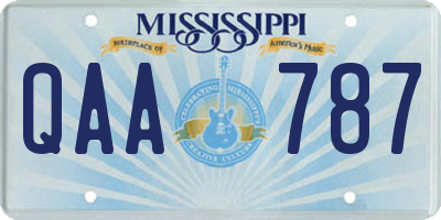 MS license plate QAA787
