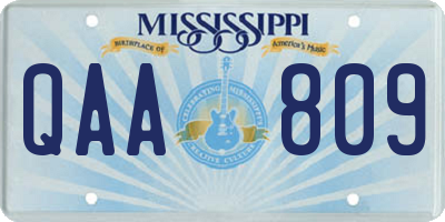 MS license plate QAA809
