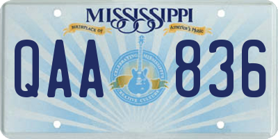 MS license plate QAA836