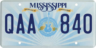 MS license plate QAA840
