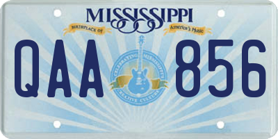 MS license plate QAA856