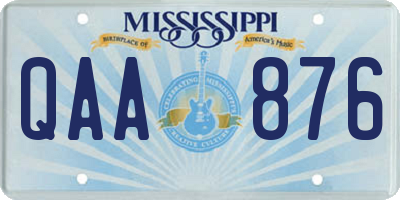 MS license plate QAA876