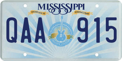 MS license plate QAA915