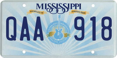 MS license plate QAA918