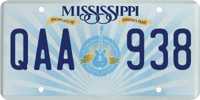 MS license plate QAA938