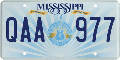 MS license plate QAA977