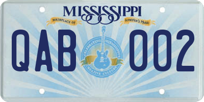 MS license plate QAB002