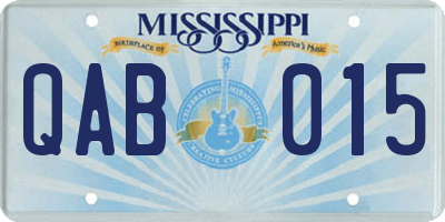 MS license plate QAB015