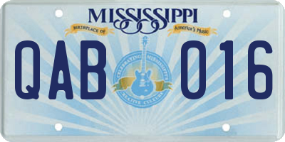 MS license plate QAB016