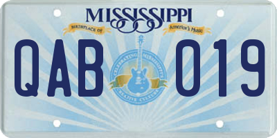 MS license plate QAB019