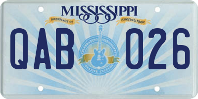 MS license plate QAB026