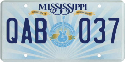 MS license plate QAB037