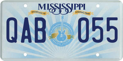 MS license plate QAB055