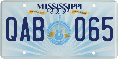 MS license plate QAB065