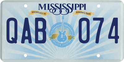 MS license plate QAB074