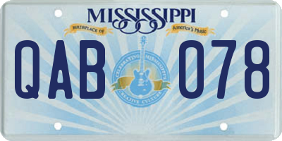 MS license plate QAB078