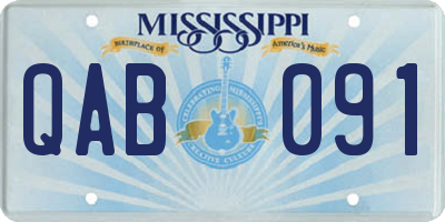 MS license plate QAB091