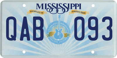 MS license plate QAB093