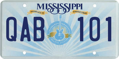 MS license plate QAB101