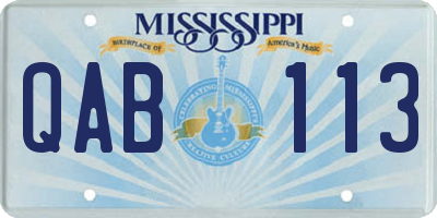 MS license plate QAB113