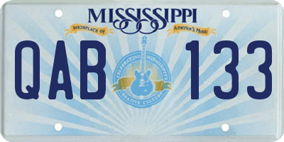 MS license plate QAB133