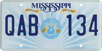 MS license plate QAB134